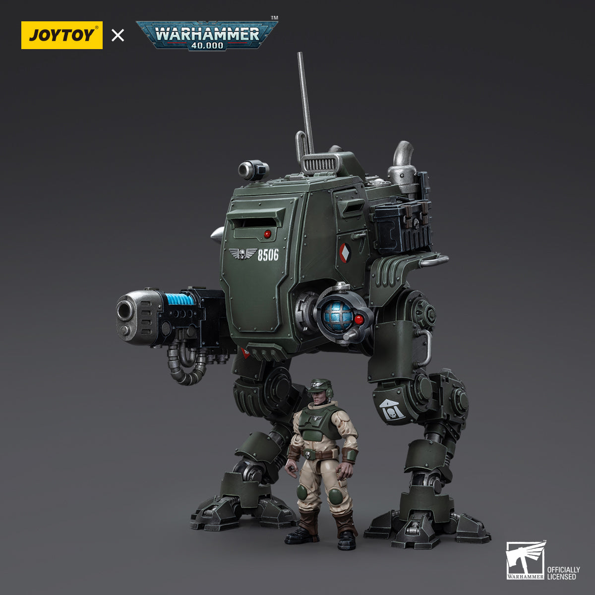 HiPlay JoyToy Action Figure Warhammer 40K - Astra Militarum Cadian Armoured Sentinel, Scala 1:18, Modello Da Collezione JT8940, 25 Cm, Per Appassionati 15+