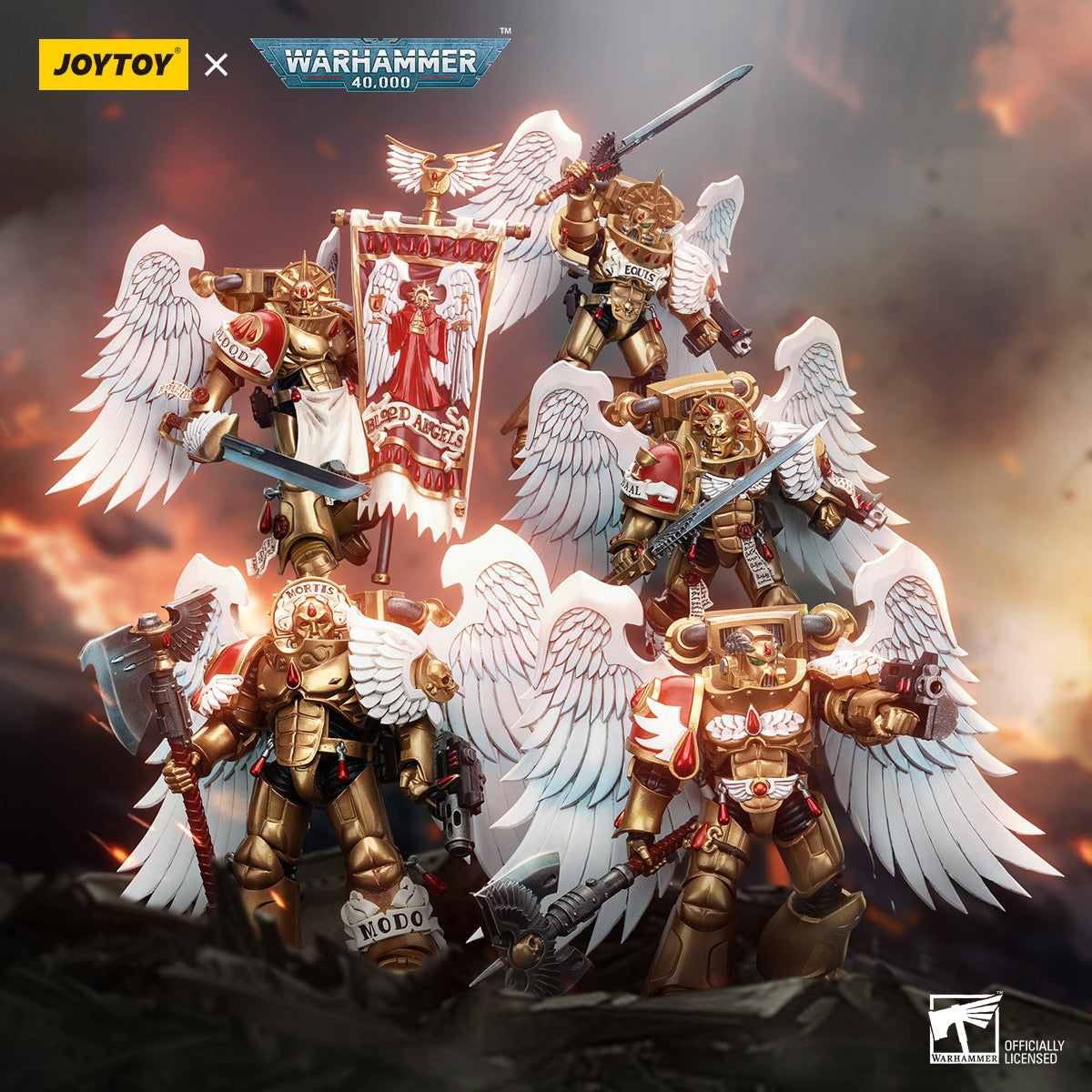 JOYTOY Warhammer 40k Blood Angels - Action figure da collezione in scala 1:18, 12,2 cm, comandante Dante JOYTOY Warhammer 40k Blood Angels - Action figure da collezione in scala 1:18, 12,2 cm, comandante Dante