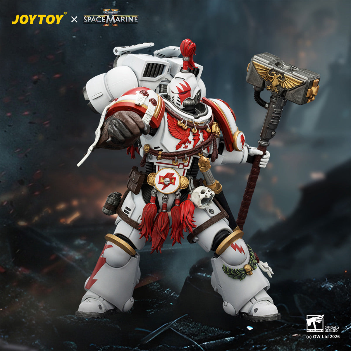 JOYTOY White Scars Assault Intercessor Champion 1:18 Figure