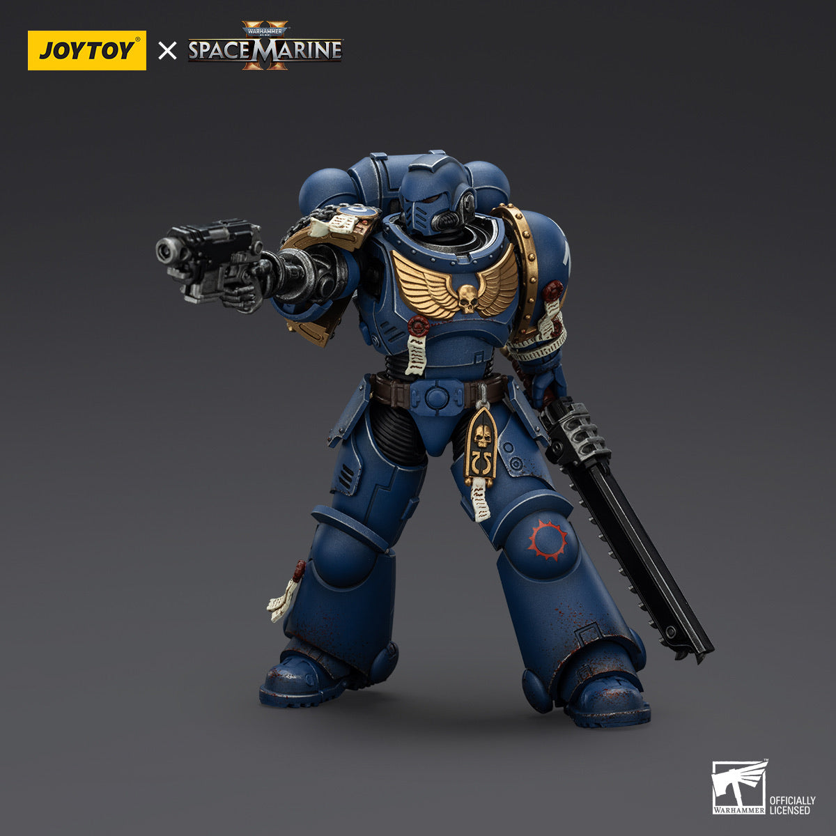 JOYTOY Warhammer 40k Space Mrine Ultramarines Sergeant Gadriel - Action figure da collezione in scala 1/18, con design squisito, regali per fan e collezionisti