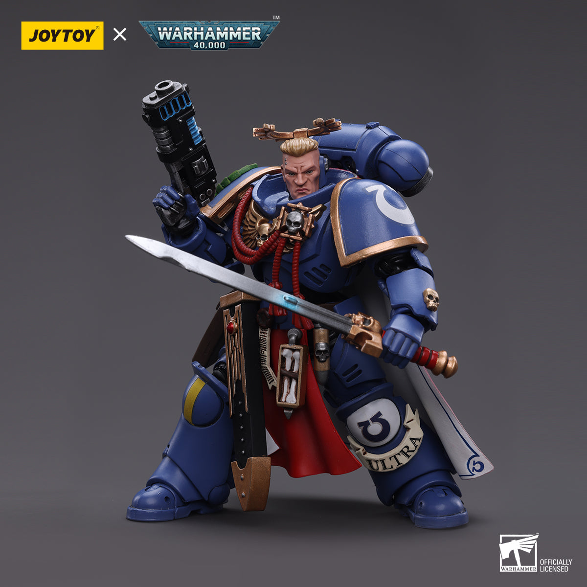 Bloomage Joytoy Tech Warhammer 40.000 Ultramarines Primaris Captain - Action Figure In Scala 1/18, 12 Cm, Completamente Articolata, Con Accessori