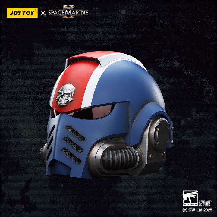 Ultramarines Lieutenant Titus' MKX Helmet & Display Stand